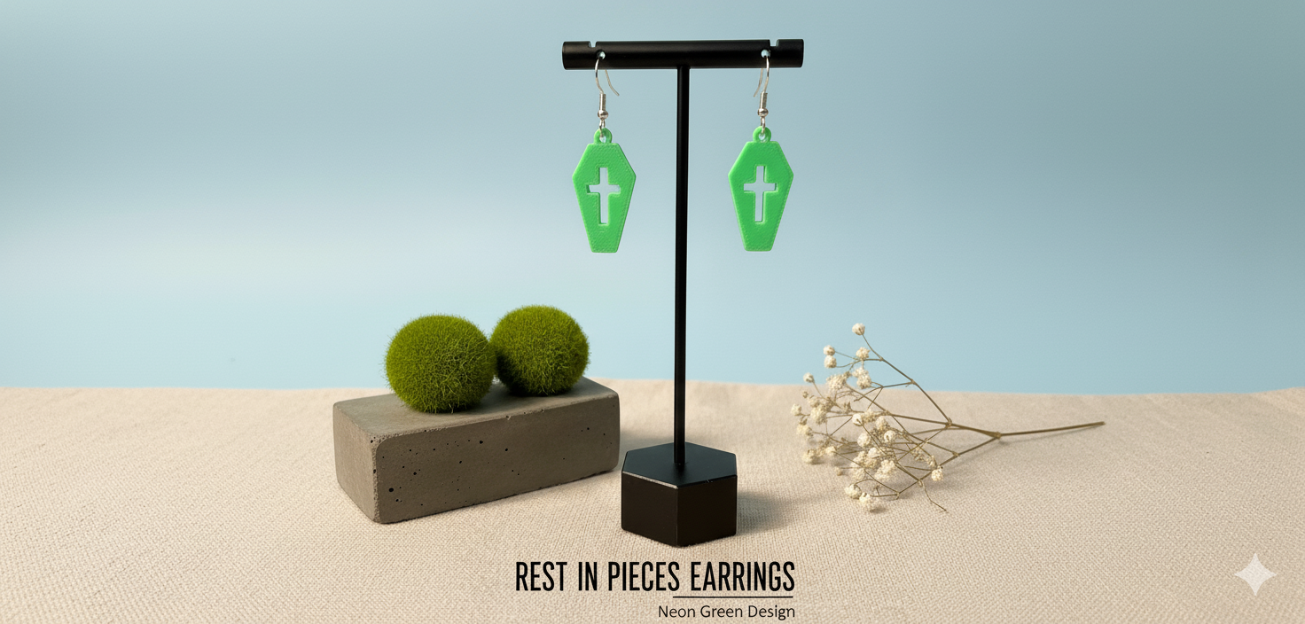 Cross Casket Earrings