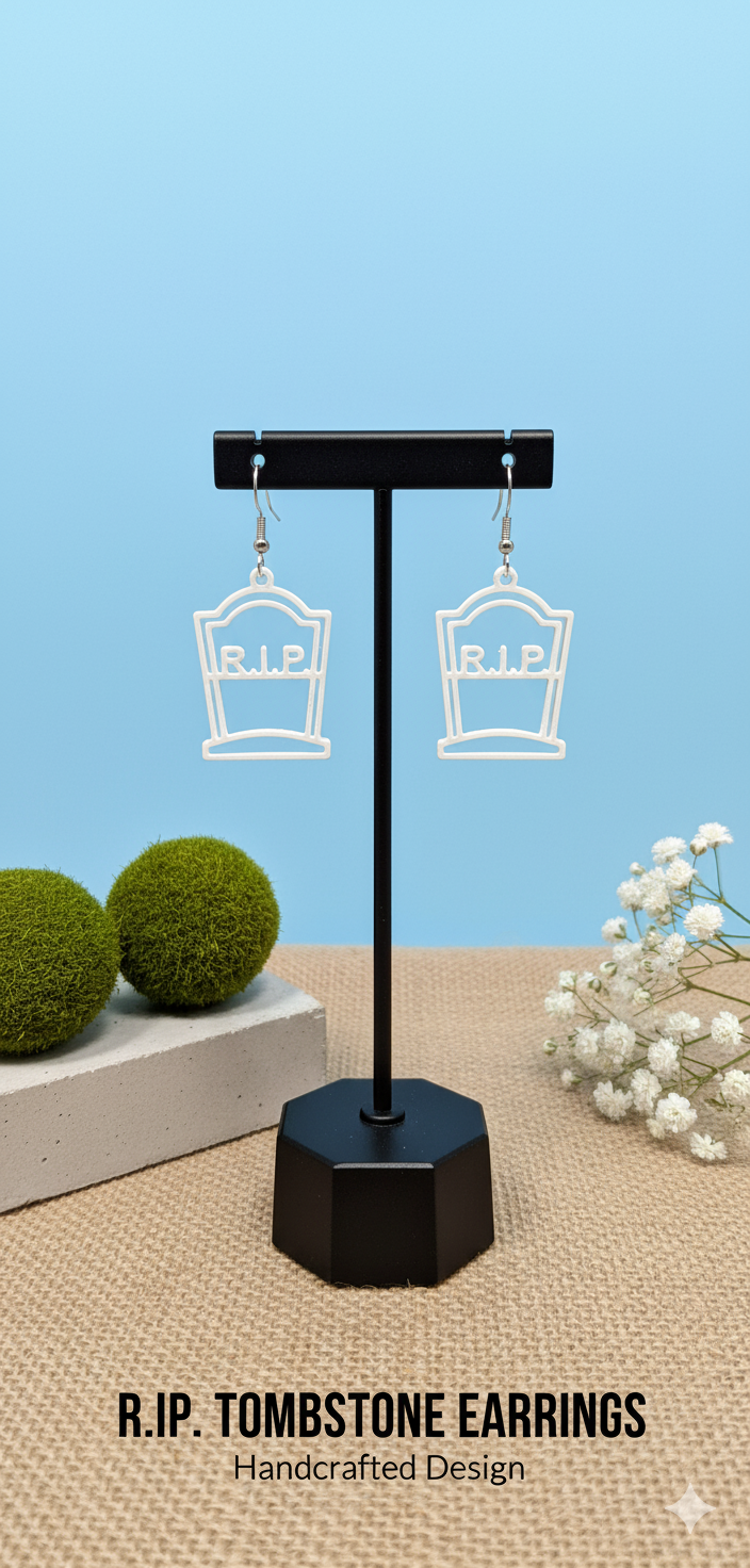 R.I.P Gravestone Earrings