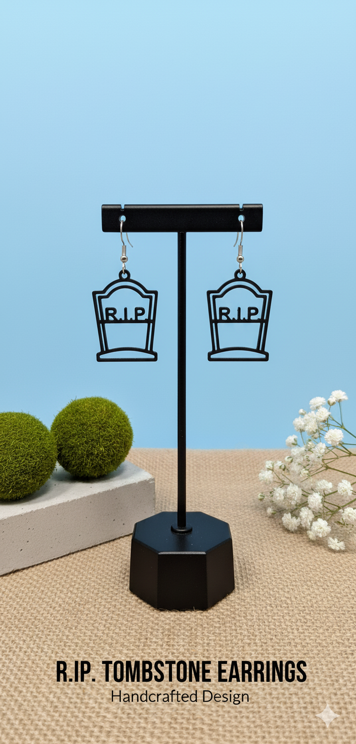 R.I.P Gravestone Earrings