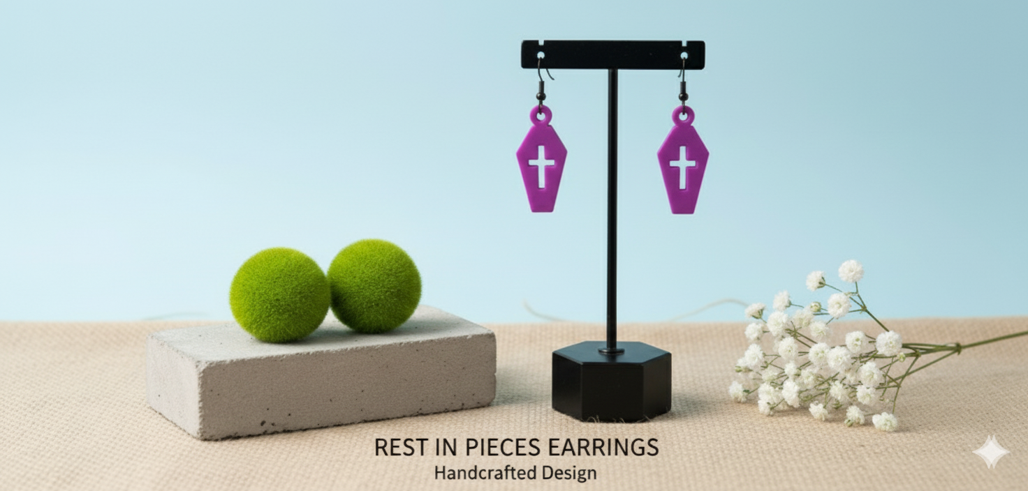 Cross Casket Earrings