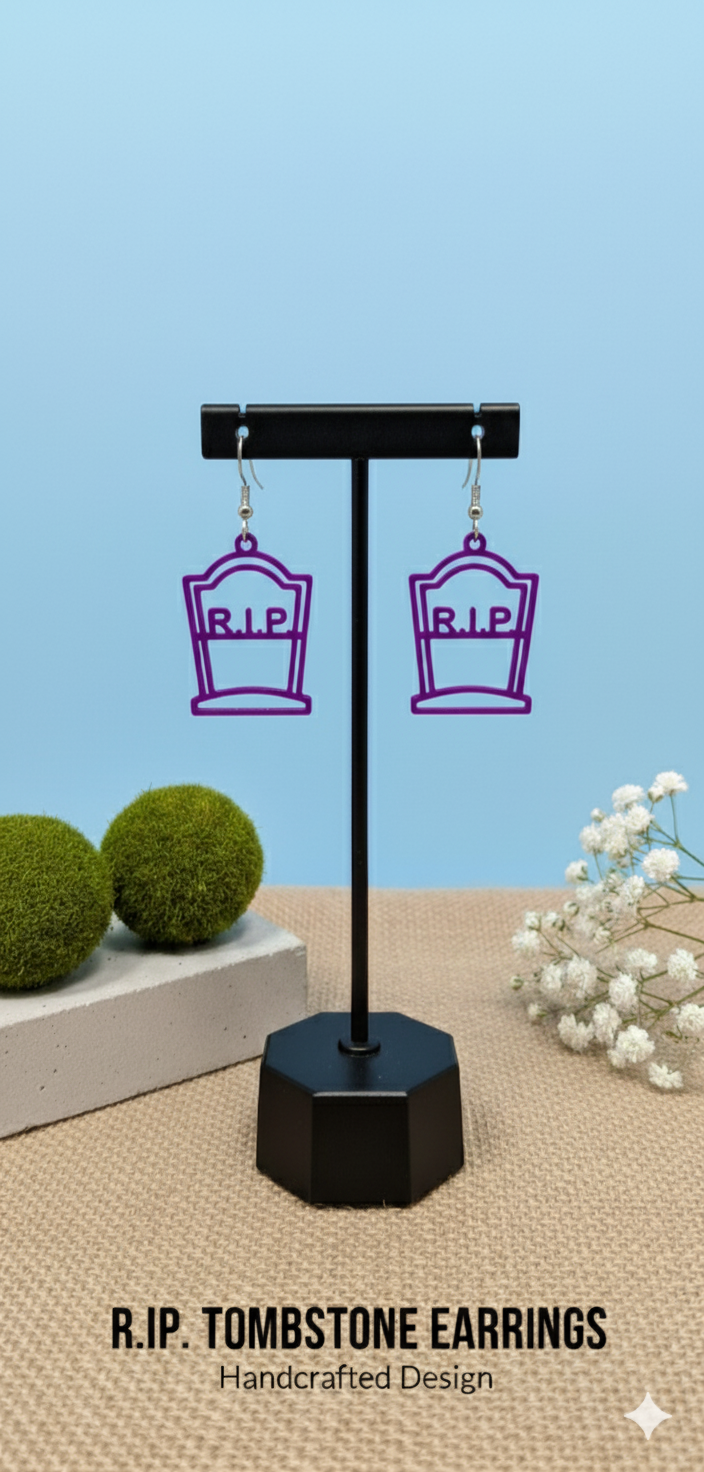 R.I.P Gravestone Earrings