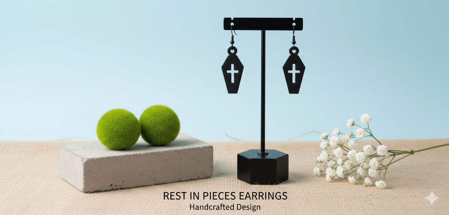 Cross Casket Earrings