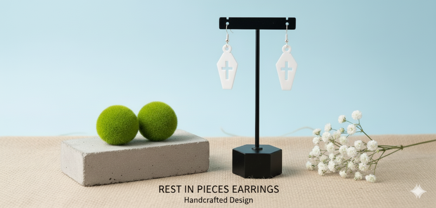 Cross Casket Earrings